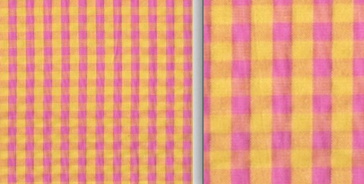Vichy mediano amarillo y rosa